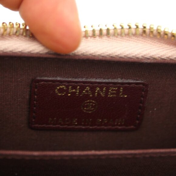 CHANEL Mademoiselle Caviar Quilted Leather Pink Card Holder Zip Around Wallet CC - Picture 8 of 10